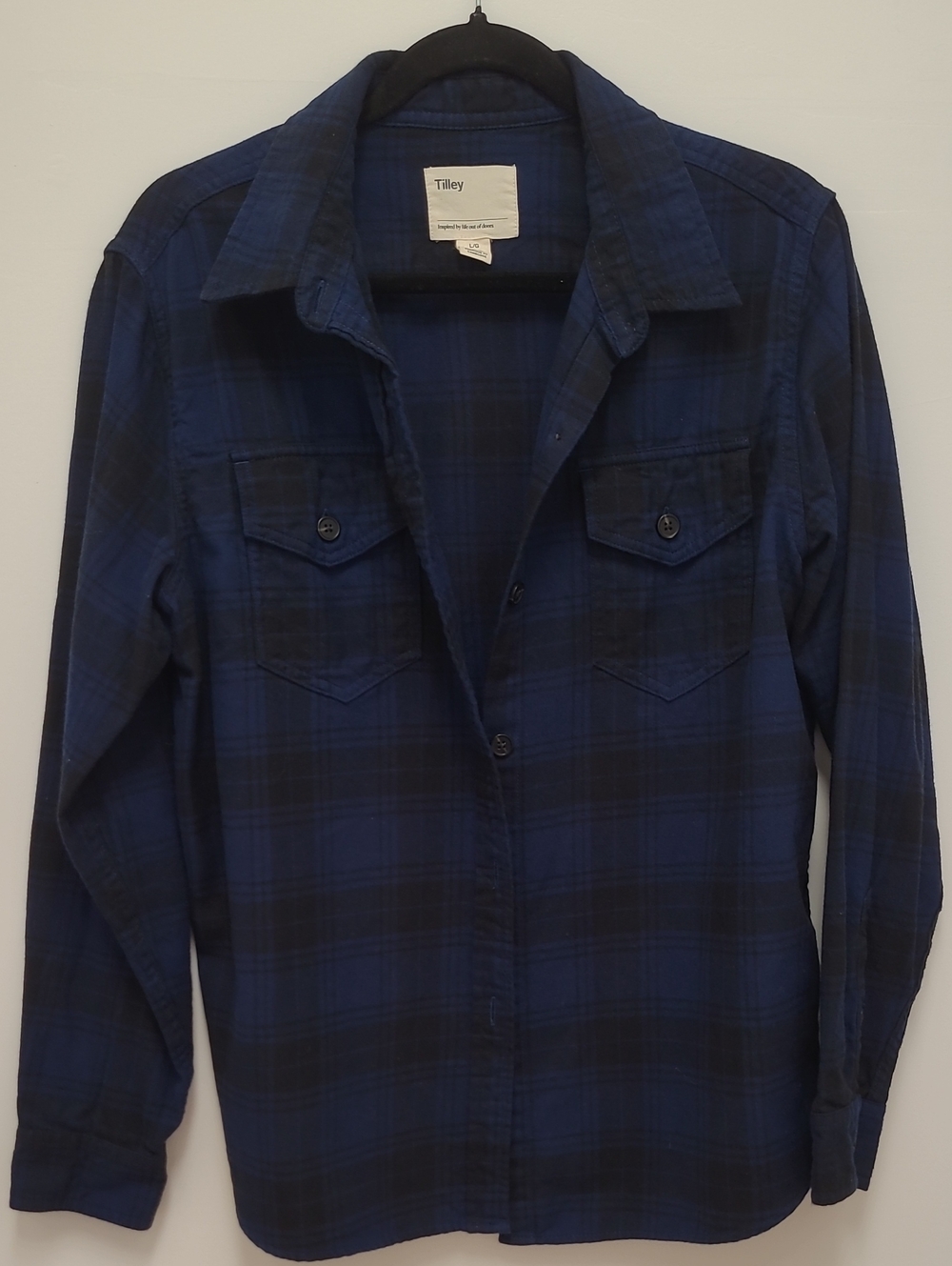 Women's Tilley Blue Plaid Button-Up Shirt